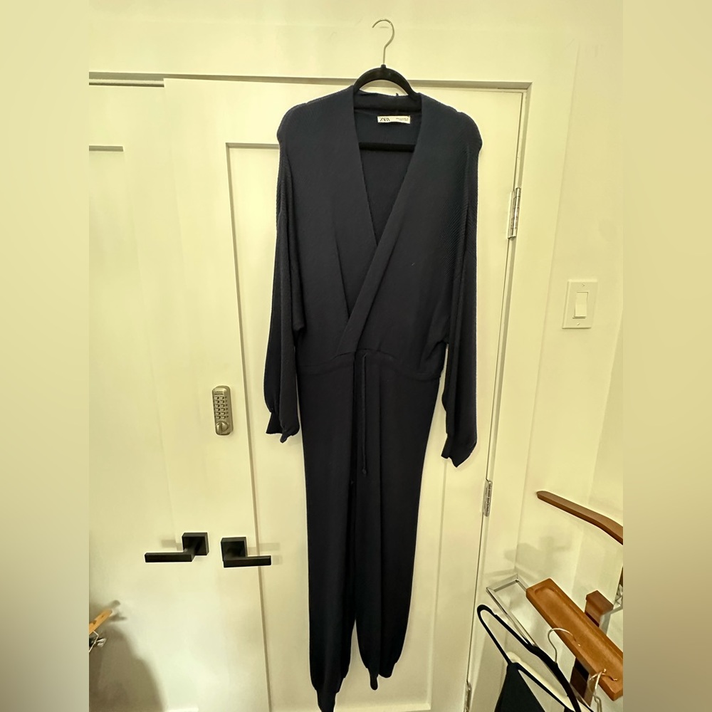Zara navy knit jumpsuit. Size medium
